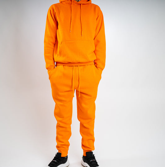 Neon Orange Heavy Blend Fleece SweatSuit