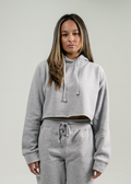 Gray Hooded Crop Top