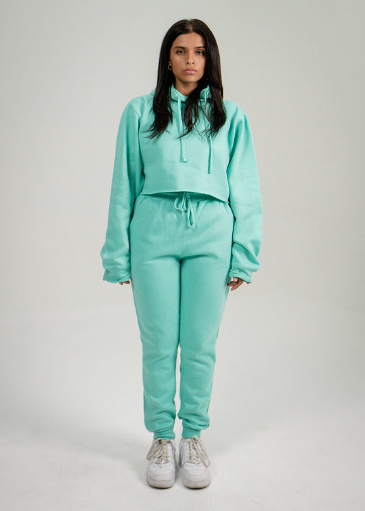 Mint Crop Top SweatSuit