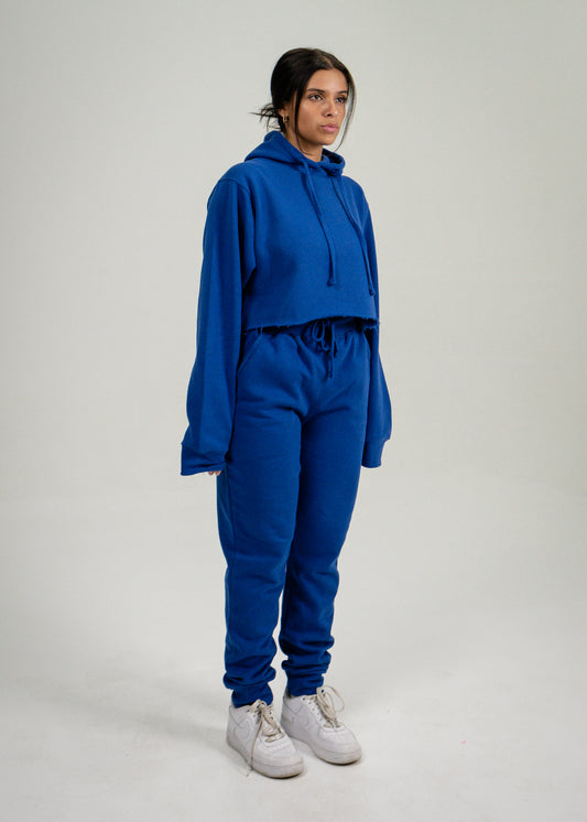 Royal Blue Crop Top SweatSuit