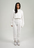 White Crop Top SweatSuit