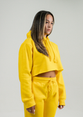 Yellow Hooded Crop Top