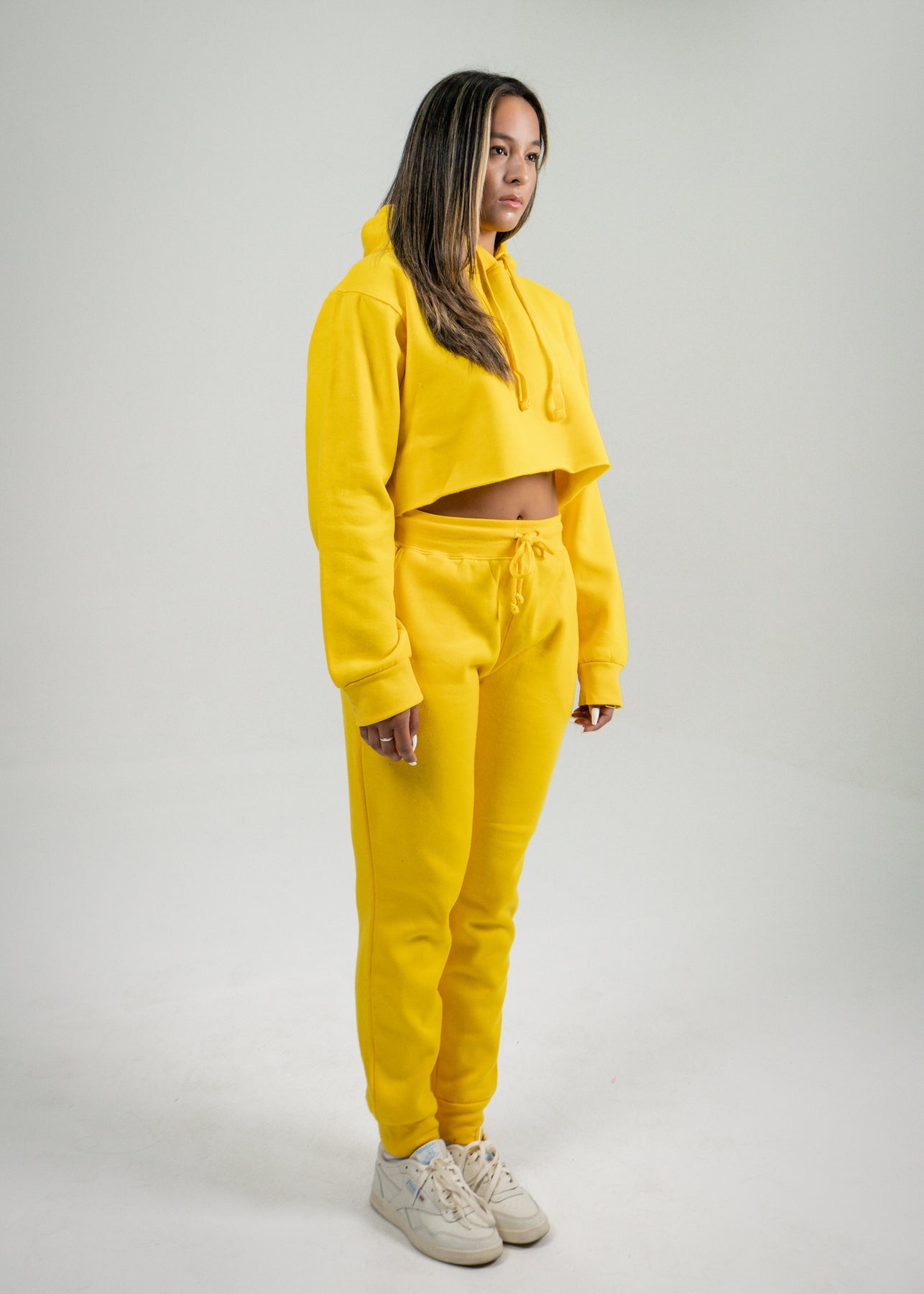 Yellow Crop Top SweatSuit – Blank Knights